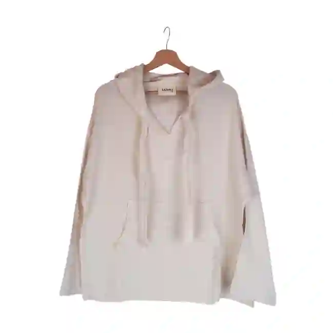 Resim NEFES UNISEX HOODIE EKRU